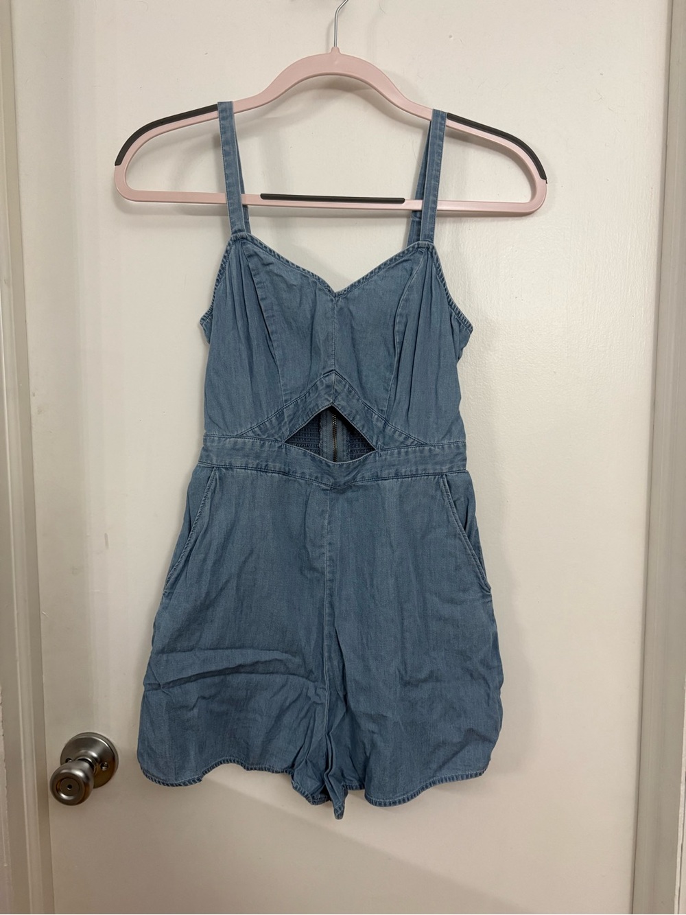 Express Light Denim Blue Girls' One-Piece Romper